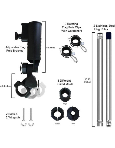 Soporte de Bandera para Carrito de Golf WinCraft con Bandera 30x45cm
