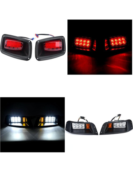 Kit de luces LED delanteras y traseras Lochnchn 12V para EZGO TXT