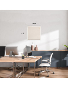 Tablero de Corcho U Brands 36x36 cm Lino Blanco Cuadrado 2