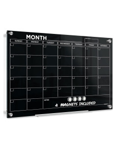 Calendario de Pared Magnético Scribbledo 61x91cm Vidrio Negro