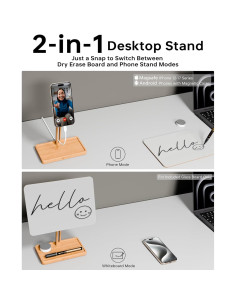 Pizarra de Vidrio YEOUX 2-en-1 con Soporte Magnético Ajustable 2