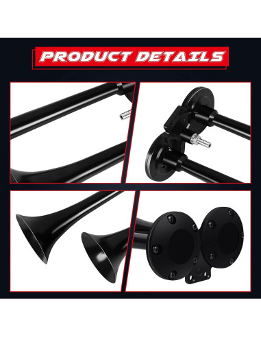 Bocina de Aire Doble CARFKA 12V 150DB con Compresor 120 PSI