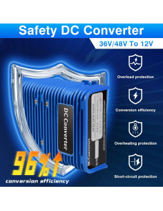 Reductor de Voltaje para Carro de Golf Orle Oko 36V/48V a 12V 30A 2