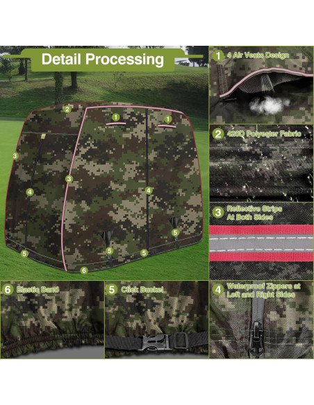 Cubierta de Carro de Golf iLSKW para 4 Pasajeros Impermeable