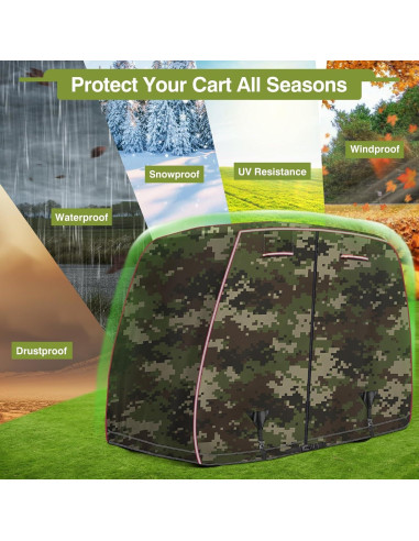 Cubierta de Carro de Golf iLSKW para 4 Pasajeros Impermeable