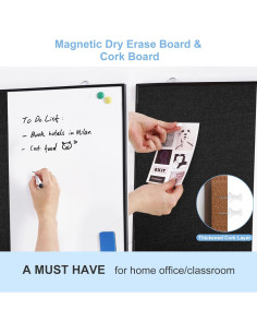 Tablero Corcho y Pizarra Blanca ARCOBIS 61x45.7 cm Doble Cara 2