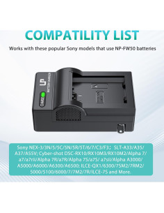 Cargador de Batería NP-FW50 LP para cámaras Sony - Doble USB-C 2