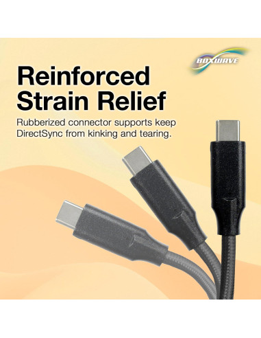 Cable USB-C BoxWave DirectSync PD 3.05m 100W Nylon Negro