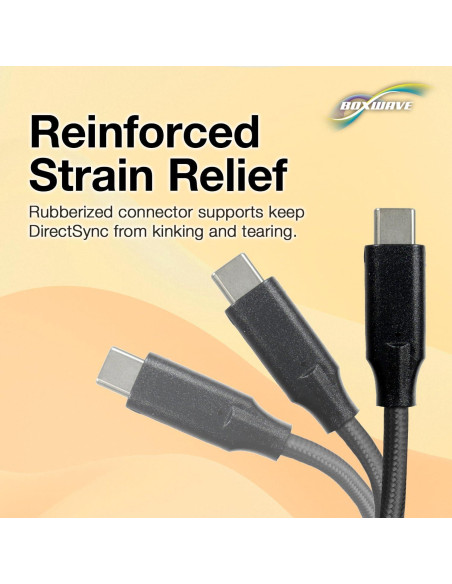 Cable USB-C BoxWave DirectSync PD 3.05m 100W Nylon Negro