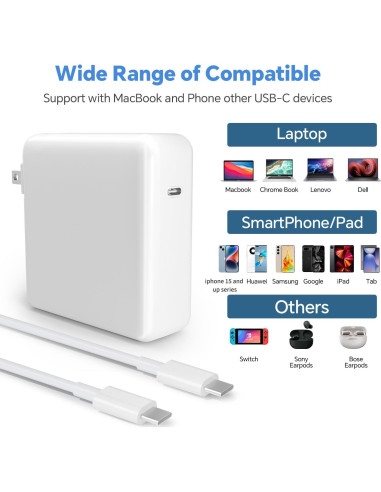 Cargador USB-C 67W Shenzhen Waweis para MacBook Pro/Air
