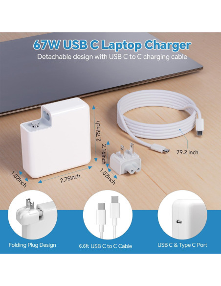 Cargador USB-C 67W Shenzhen Waweis para MacBook Pro/Air