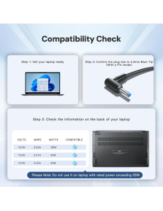 Cargador 65W DONGERDI para HP Pavilion 15/17, 4.5mm 2