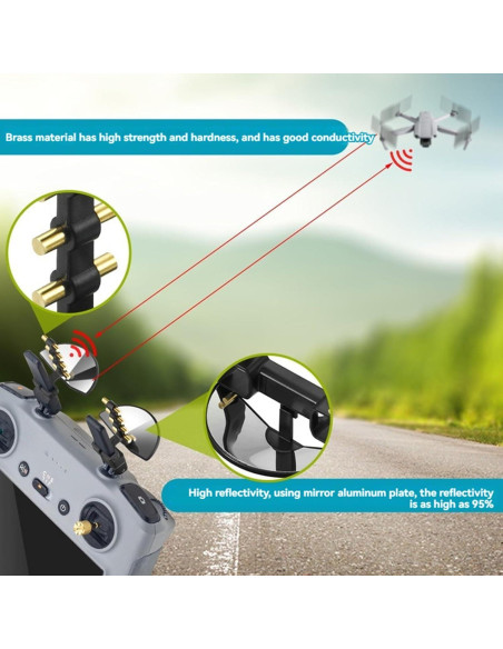 Juego de 2 Antenas Yagi Aumentador de Señal para DJI RC2/RC PRO/AIR 3S