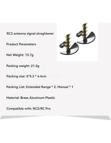 Juego de 2 Antenas Yagi Aumentador de Señal para DJI RC2/RC PRO/AIR 3S