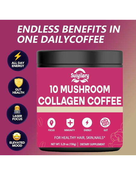 Café de Hongo con Colágeno Suiyilary 150g - Energía y Enfoque
