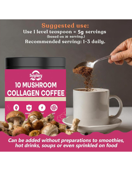 Café de Hongo con Colágeno Suiyilary 150g - Energía y Enfoque