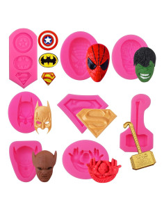 8 Moldes de Silicona Temáticos de Superhéroes Chistepper