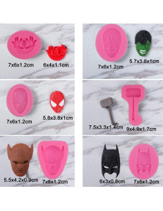 8 Moldes de Silicona Temáticos de Superhéroes Chistepper 2