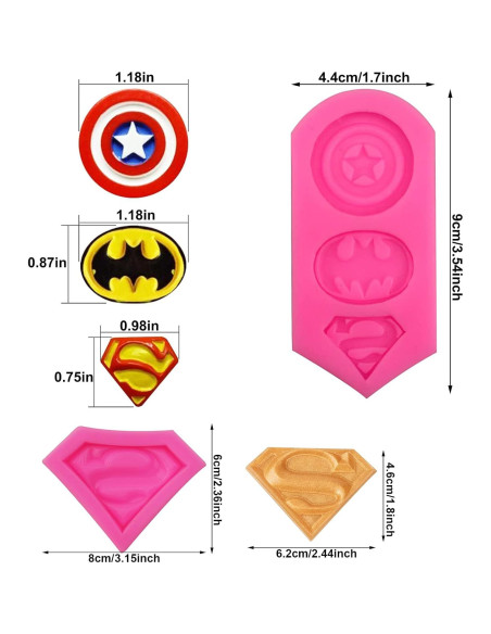 8 Moldes de Silicona Temáticos de Superhéroes Chistepper