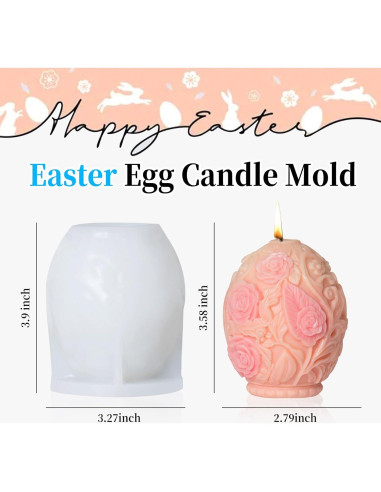 Molde de Silicona Huevo de Pascua MGLIFEUL para Velas 11.5x8.5cm