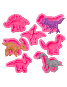 Moldes de Silicona de Dinosaurio Rainmae - 7 Piezas 3D