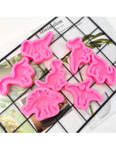 Moldes de Silicona de Dinosaurio Rainmae - 7 Piezas 3D 2