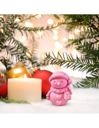 Molde de Vela de Navidad PEVOGON Muñeco de Nieve 10 cm