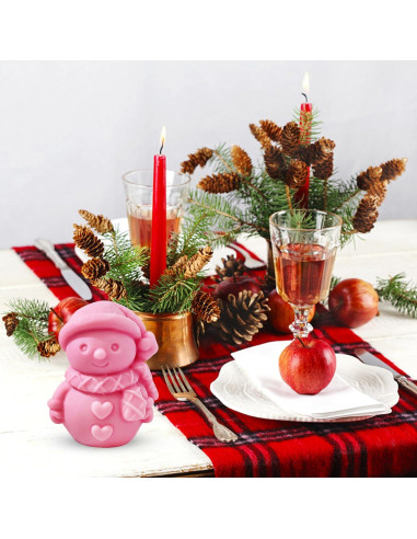 Molde de Vela de Navidad PEVOGON Muñeco de Nieve 10 cm