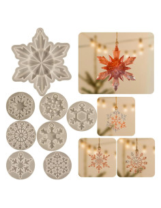 Molde de Silicona ESEENS para Resina y Velas - 8 Piezas Copo de Nieve