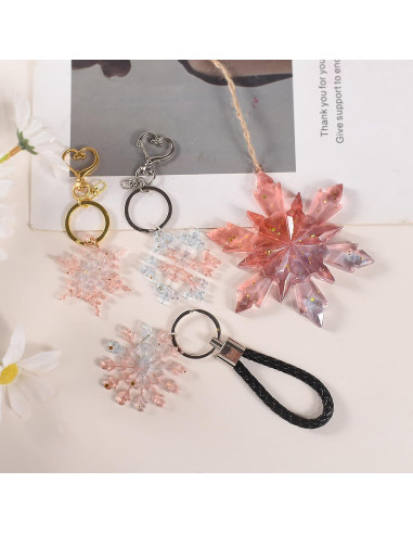 Molde de Silicona ESEENS para Resina y Velas - 8 Piezas Copo de Nieve