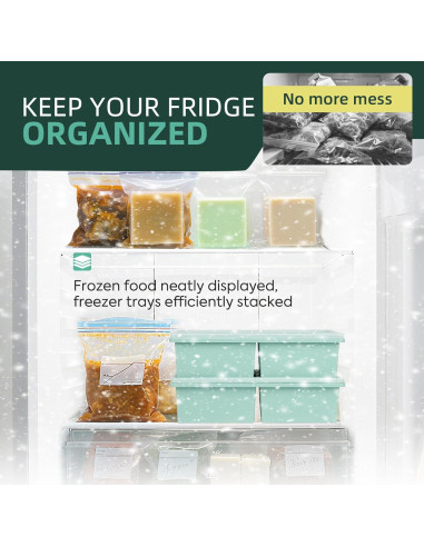 Bandejas de Congelador de Silicona Peuyeji con Tapa - 4 Compartimentos