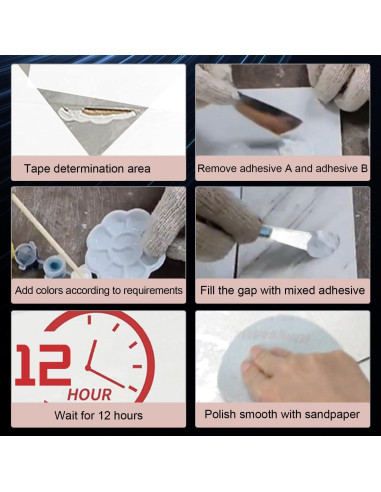 Kit de Reparación de Fregadero de Porcelana PEOGOHS 12.5x8cm