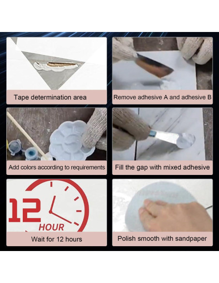 Kit de Reparación de Fregadero de Porcelana PEOGOHS 12.5x8cm