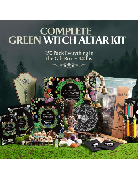 Kit de Hechicería 150 Piezas SHYSHINY - Hierbas, Cristales y Velas