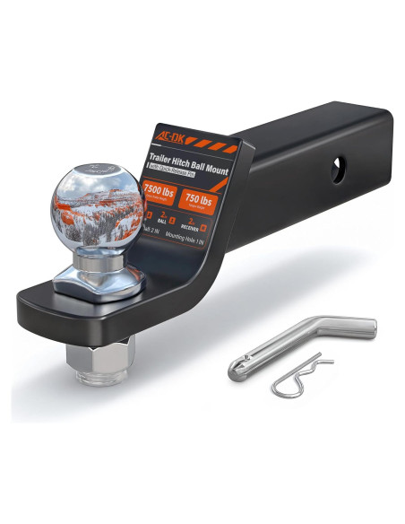Montaje de enganche de remolque AC-DK 2" con bola y pasador