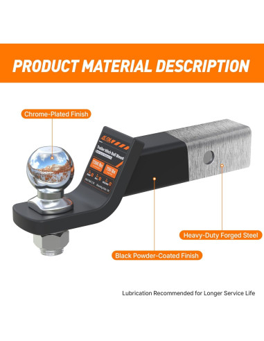 Montaje de enganche de remolque AC-DK 2" con bola y pasador