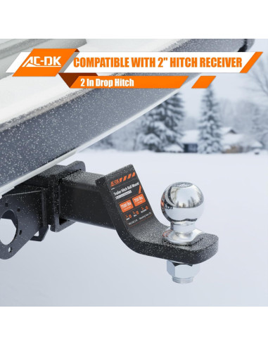 Montaje de enganche de remolque AC-DK 2" con bola y pasador