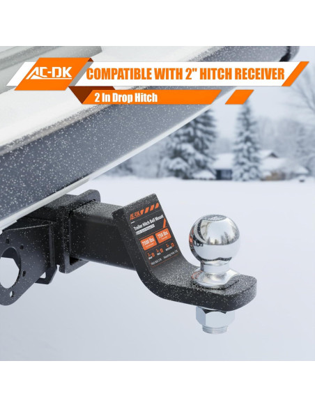 Montaje de enganche de remolque AC-DK 2" con bola y pasador