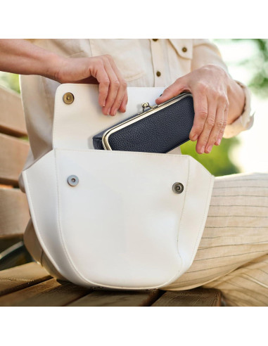 Estuche de Gafas de Cuero QUNIU Negro Compacto 18x7x4 cm