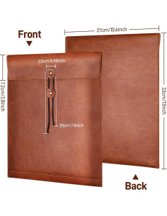 Carpeta de archivo de PU marrón QiXin para documentos A4 2