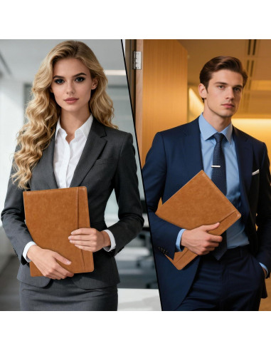 Carpeta de Cuero Calfinder con Cremallera - Portafolio Profesional