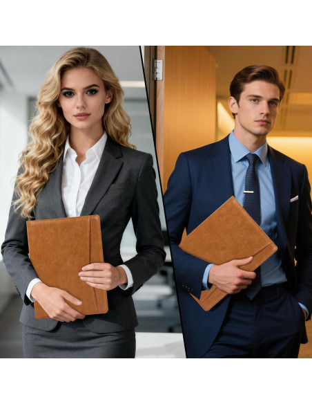 Carpeta de Cuero Calfinder con Cremallera - Portafolio Profesional