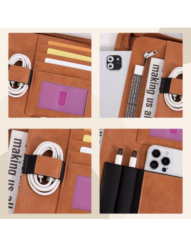 Carpeta de Cuero Calfinder con Cremallera - Portafolio Profesional