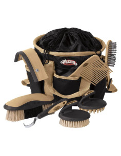 Kit de Cuidado de Caballos Weaver Leather 7 Piezas Negro/Beige