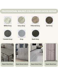 Kit de Reparación de Madera MSQDZW, 13 Piezas, Color Gris 2