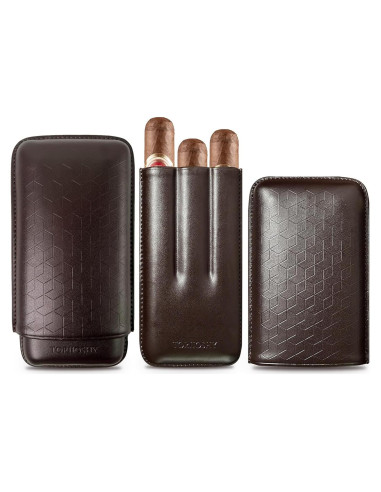 Estuche de Cigarros de Cuero Genuino TORIIOSHY 3 Dedos