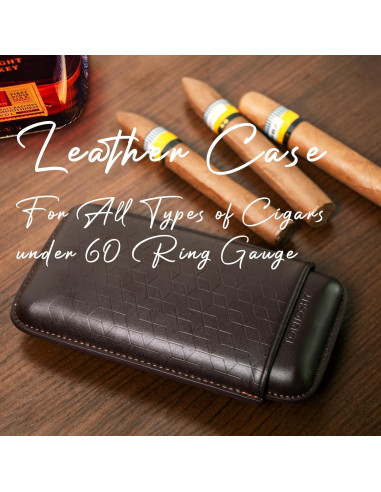 Estuche de Cigarros de Cuero Genuino TORIIOSHY 3 Dedos