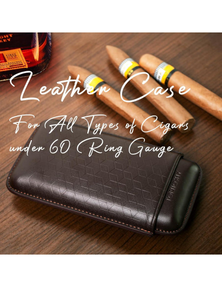 Estuche de Cigarros de Cuero Genuino TORIIOSHY 3 Dedos