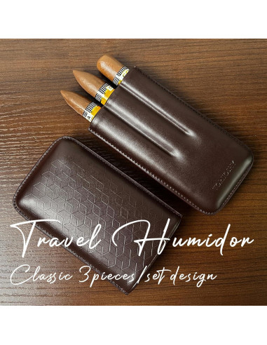 Estuche de Cigarros de Cuero Genuino TORIIOSHY 3 Dedos