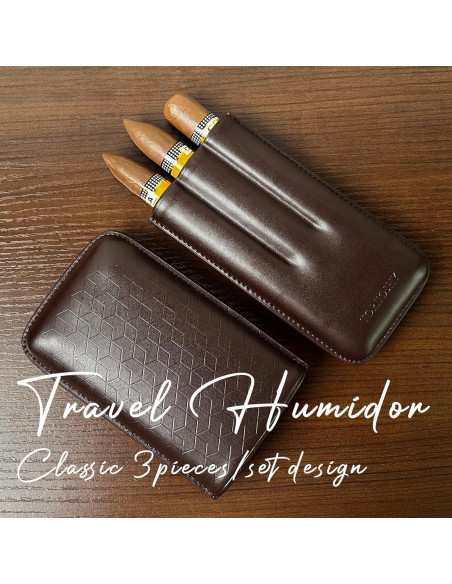 Estuche de Cigarros de Cuero Genuino TORIIOSHY 3 Dedos